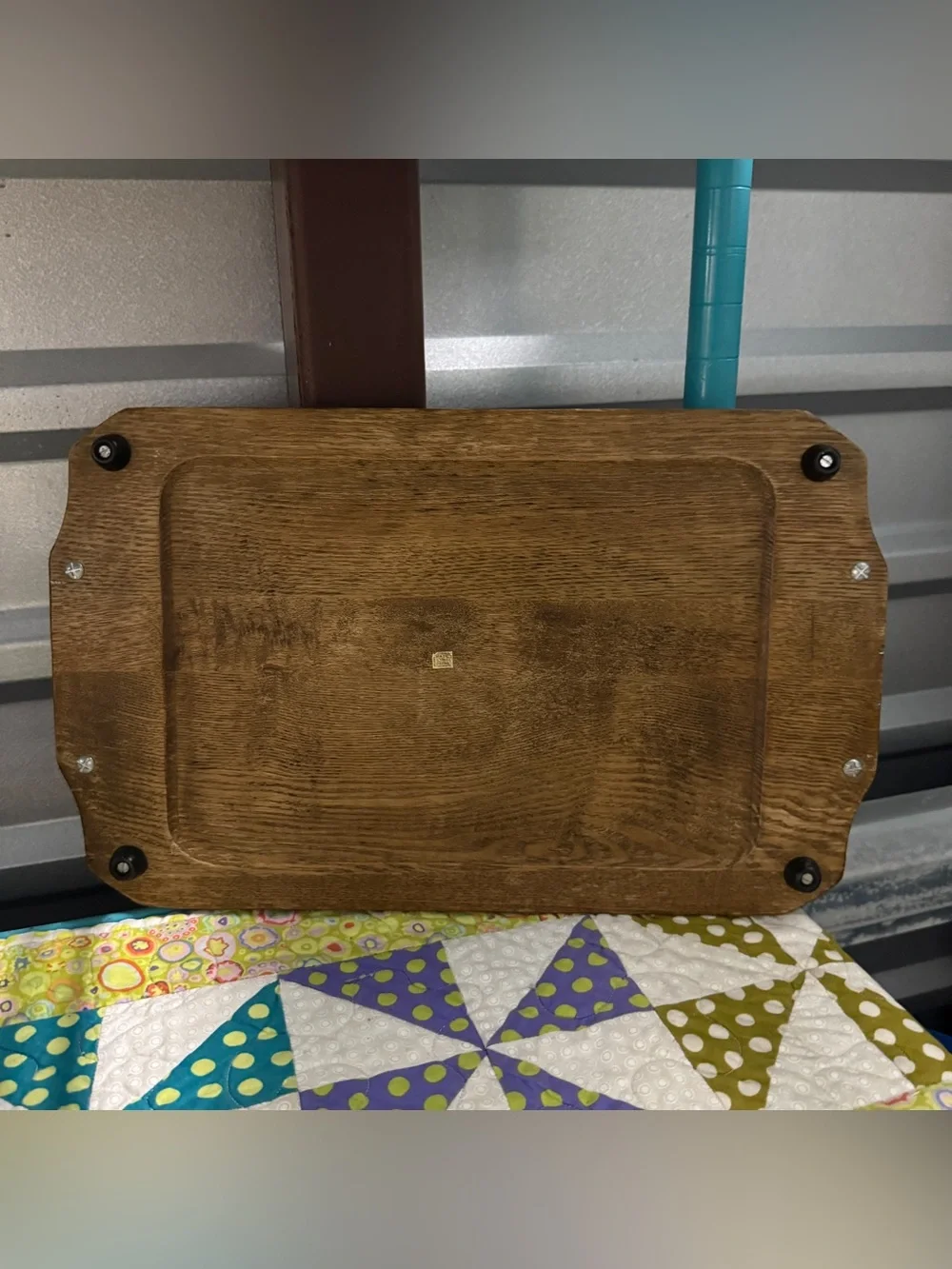 Vintage Brown Wood Serving Tray Mini Charcuterie Board with Fruit Tile Accent